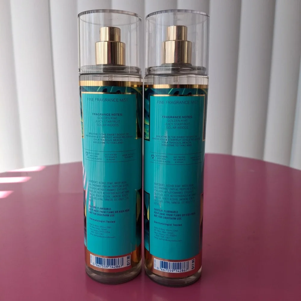 Bath & Body Works THAILAND SWEET KIWI & STARFRUIT Fragrance Mist 8 oz Set of 2